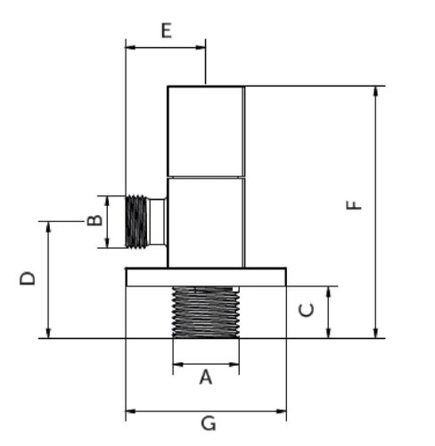 IDMAR Zawór kątowy 1/2"x1/2" z głowicą ceramiczną 1001 czarny mat schemat