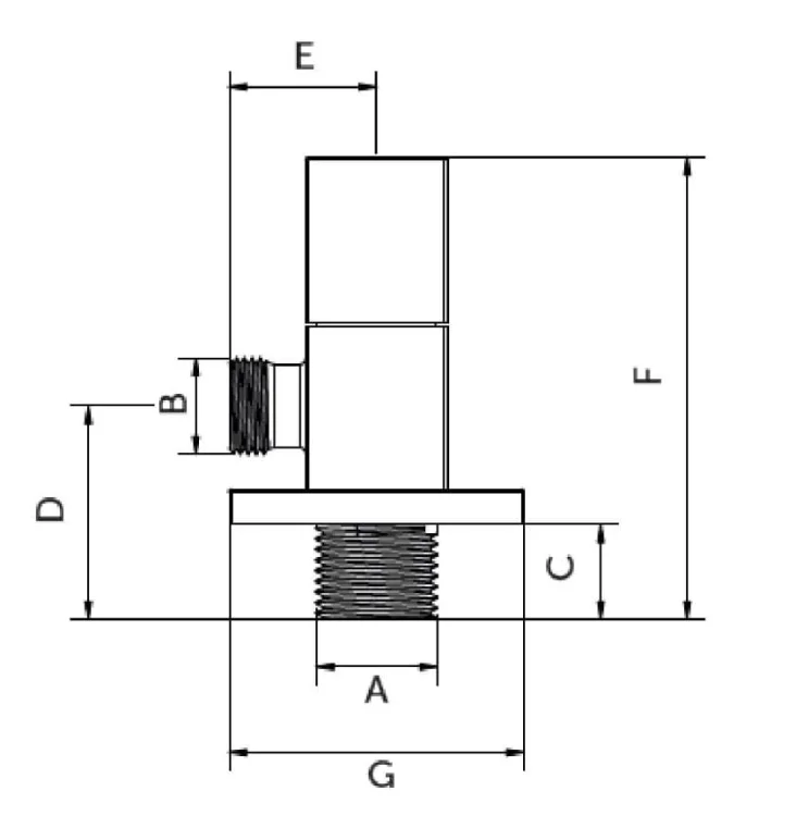 IDMAR Zawór kątowy 1/2"x3/8" z głowicą ceramiczną 1001 czarny mat schemat