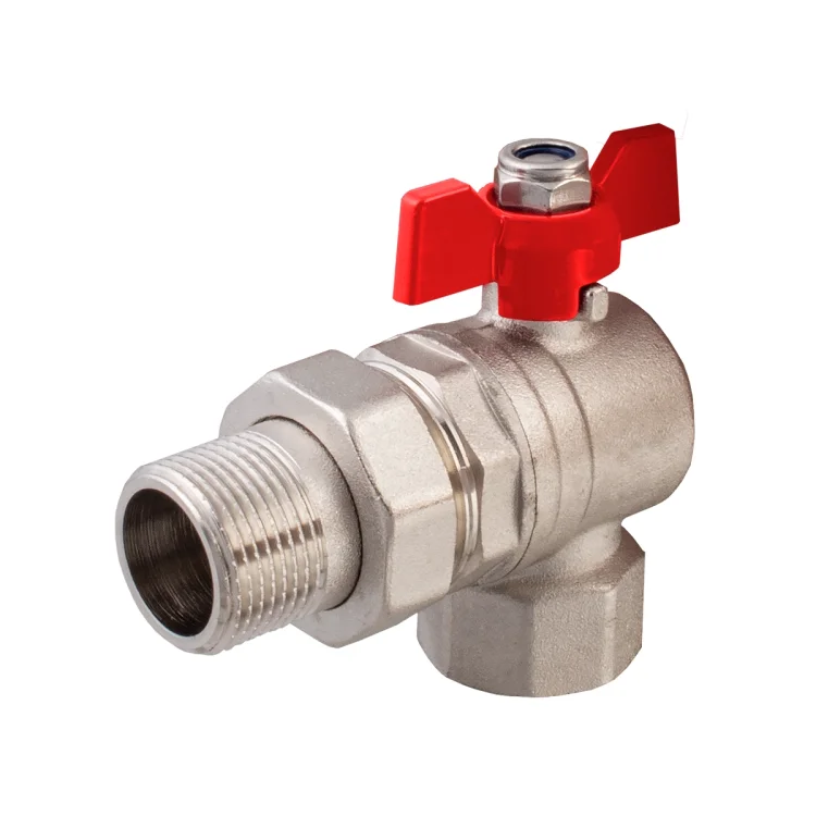 IDMAR Zawór kulowy kątowy do wody 3/4" (DN20) ze śrubunkiem z motylkiem; KW020043.8043M