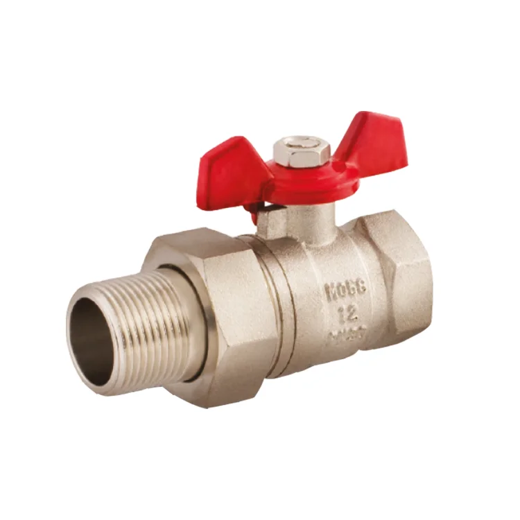 IDMAR Zawór kulowy do wody 1" (DN25) ze śrubunkiem i motylkiem; KW025042.8042M