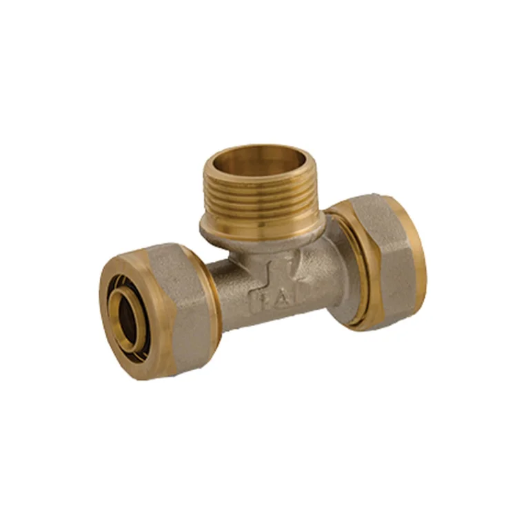 IDMAR Trójnik PEX 20 x 3/4" x 20mm gwint zewnętrzny - system skręcany; PEXSSTGZ20X020.4023