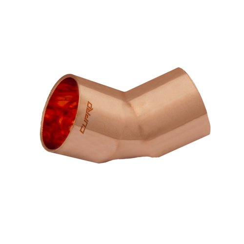 Kolanko miedziane 15mm  45st dwukielichowe lutowane; AICU_LZKWW15-45