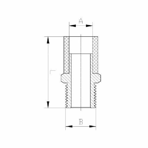 IDMAR CPVC Złączka z gwintem mosiężnym 3/4" GZ system klejony kod produktu CPVCSMGZ020XKW020.302 schemat