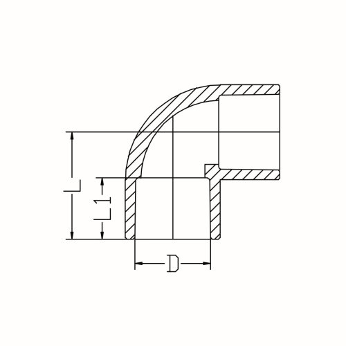 IDMAR Kolano 1/2cala 90stopni CPVC do wody system klejony - ciepła woda kod produktu CPVCKKW015XKW015-90.302 schemat