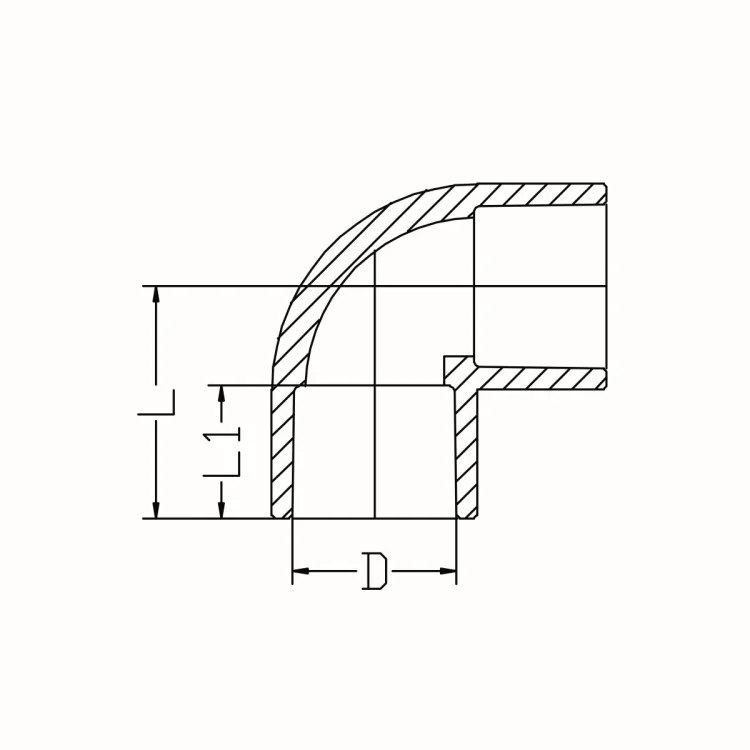 IDMAR Kolano 1/2cala 90stopni CPVC do wody system klejony - ciepła woda kod produktu CPVCKKW015XKW015-90.302 schemat