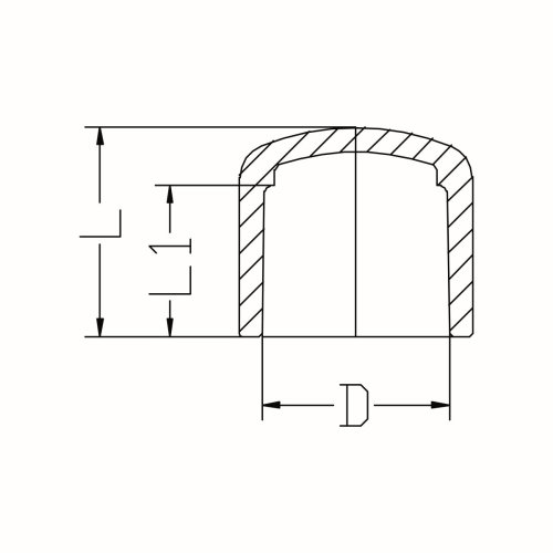 IDMAR Zaślepka 1/2" CPVC (DN15)  system klejony - ciepła woda kod produktu CPVCZAKW015.302 schemat