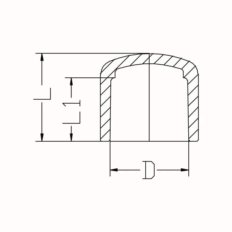 IDMAR Zaślepka 1/2" CPVC (DN15)  system klejony - ciepła woda kod produktu CPVCZAKW015.302 schemat