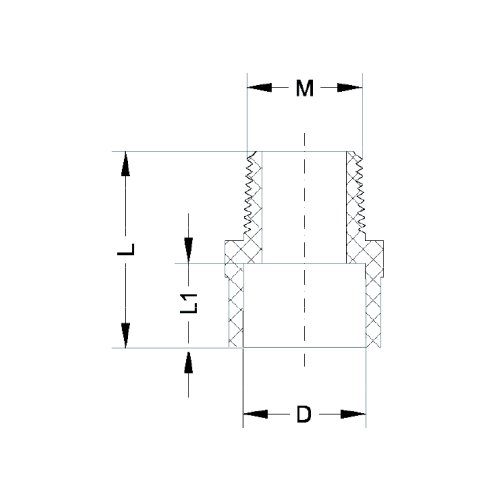 IDMAR Złączka CPVC 1/2" GZ system klejony - ciepła woda-2