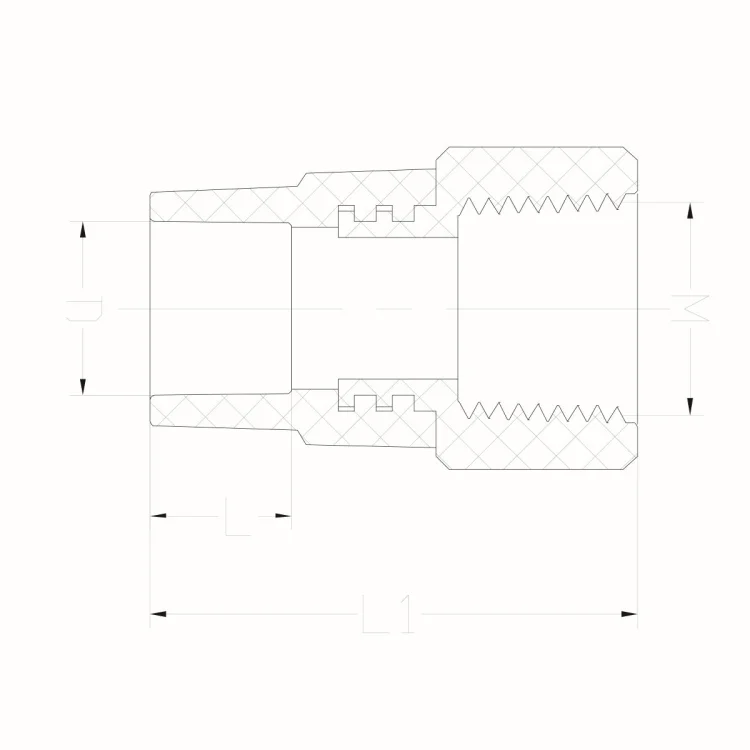 IDMAR Złączka CPVC 3/4" GW system klejony - ciepła woda; CPVCZKW020XGW020.302 schemat