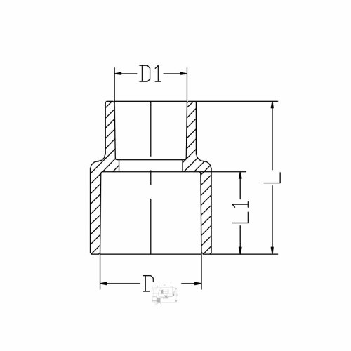 IDMAR Złączka CPVC redukcyjna 3/4" x 1/2" system klejony - ciepła woda; CPVCZRKZ020XKW015.302 schemat