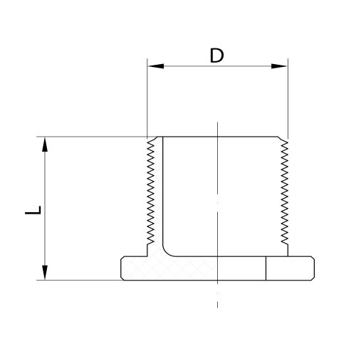IDMAR PVC korek 1/2" GZ system klejony -zimna woda; PVCKGZ15.301 schemat