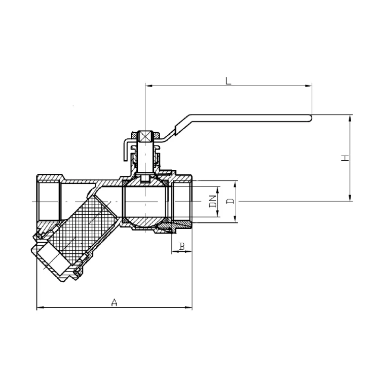 IDMAR Zawór kulowy do wody z filtrem 1 cal - SOLID AIBL_KW025071.8050