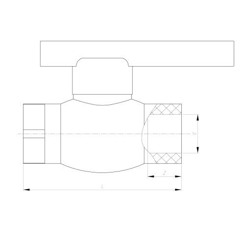 IDMAR Zawór kulowy PP-R  16 z rączką; PPRKKPSR016.1034 schemat.jpg