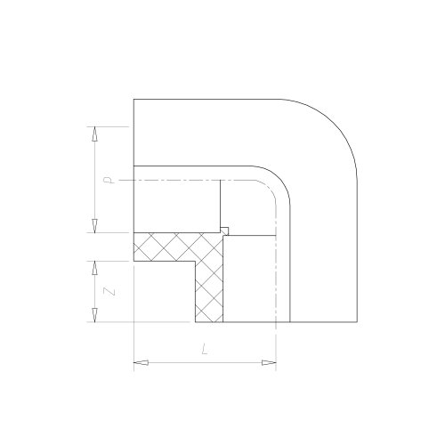 IDMAR Kolano PP 20 90°; PPRZK020-90.1008 schemat