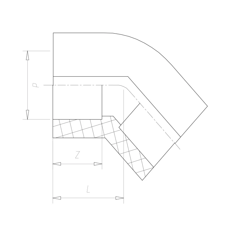 IDMAR Kolano 32 PP-R 45 stopni PPRZK032-45.1007 schemat
