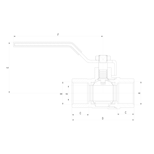 IDMAR Zawór kulowy 1 1/2" do gazu GW/GW KG040001.8070A4S - schemat