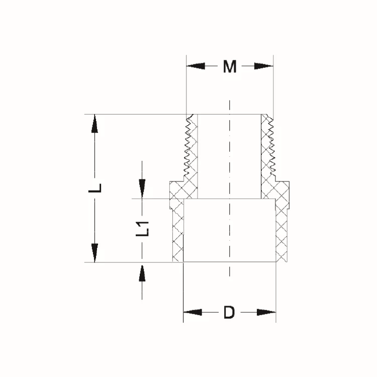 IDMAR Złączka CPVC 3/4" GZ system klejony - ciepła woda-2