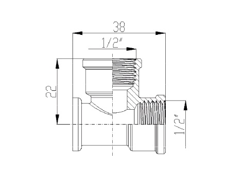 IDMAR Kolano mosiężne 1/2" GW/GW system klejony CPVC/PVC-2