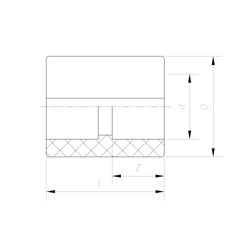 IDMAR Złączka prosta PP-R 25 - schemat
