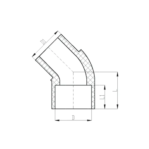 IDMAR Kolano 1/2” nyplowe 45st PVC do wody system klejony - zimna woda-2