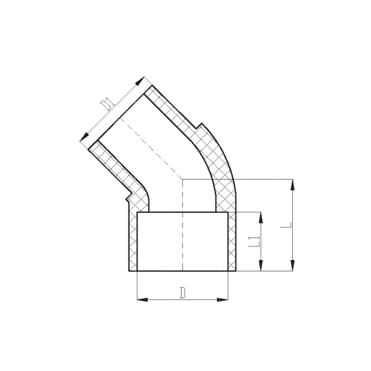 IDMAR Kolano nyplowe 3/4" 45° CPVC do wody system klejony - ciepła woda-2