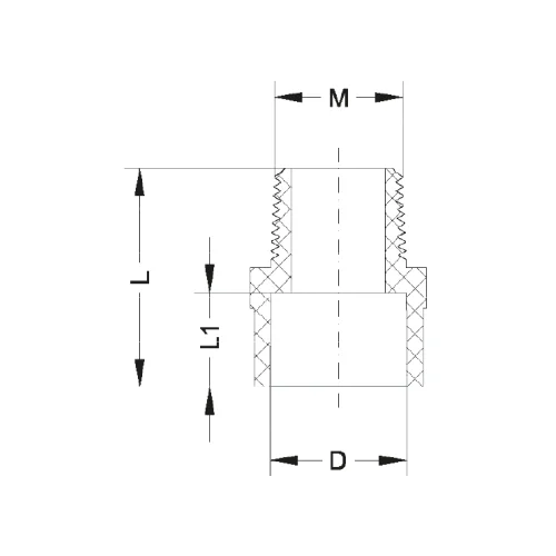 IDMAR Złączka PVC 1" GZ system klejony - zimna woda-2