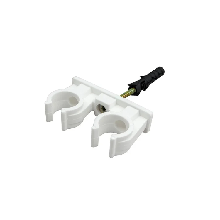 ICLM Uchwyt podwójny do rur miedz. 22mm (śruba+kołek)-1
