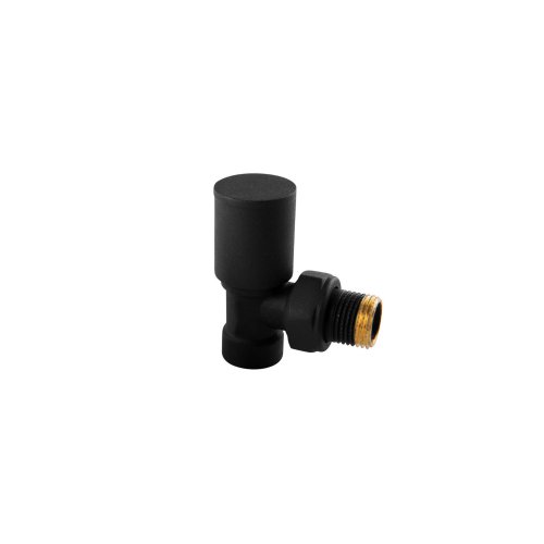 Zestaw zaworów grzejnikowych kątowy (regulacyjny + odcinający) czarny; OPTZZKCZ.419