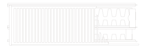IDMAR Grzejnik stalowy V33 300x1600 trzypłytowy podłączenie dolne moc 2168W (90/70/20°C) biały RAL9016; V33300X160