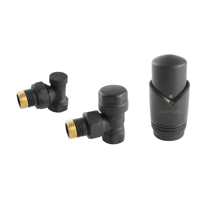 OPTICOMFORT Zestaw termostatyczny kątowy antracyt do grzejnika OPTZZTKAT.411