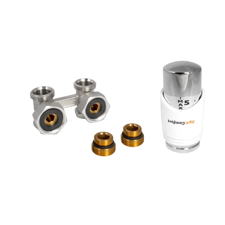 OPTICOMFORT Zestaw termostatyczny kątowy do grzejnik; OPTZZVKBC.408