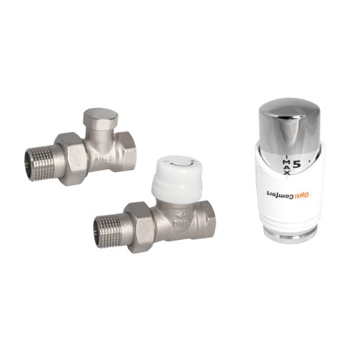 OPTICOMFORT Zestaw termostatyczny prosty  do grzejnika stalowego