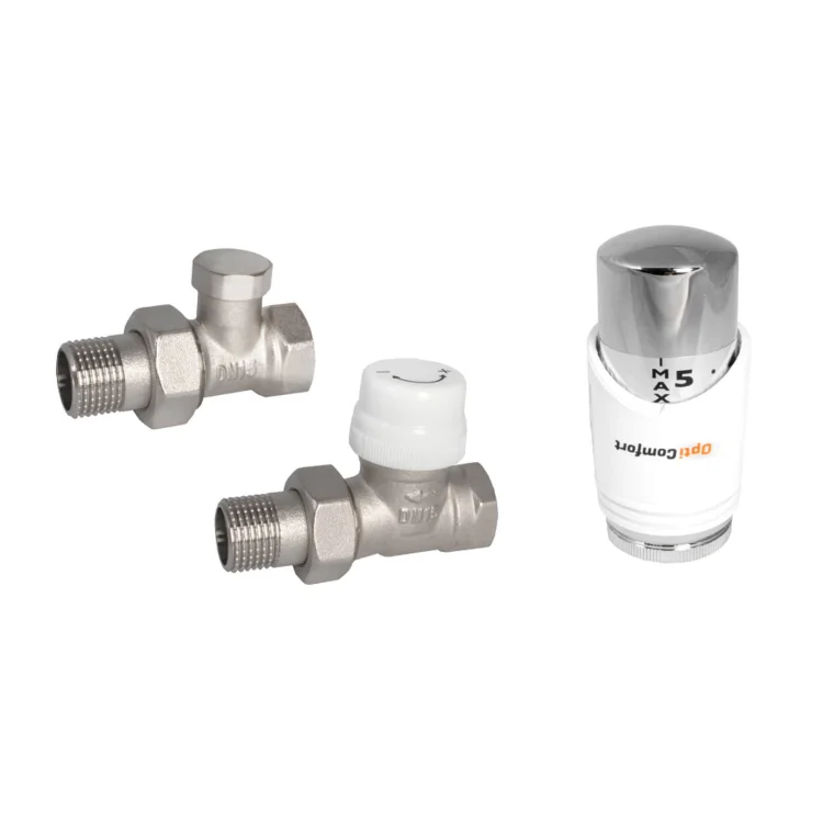 OPTICOMFORT Zestaw termostatyczny prosty  do grzejnika stalowego