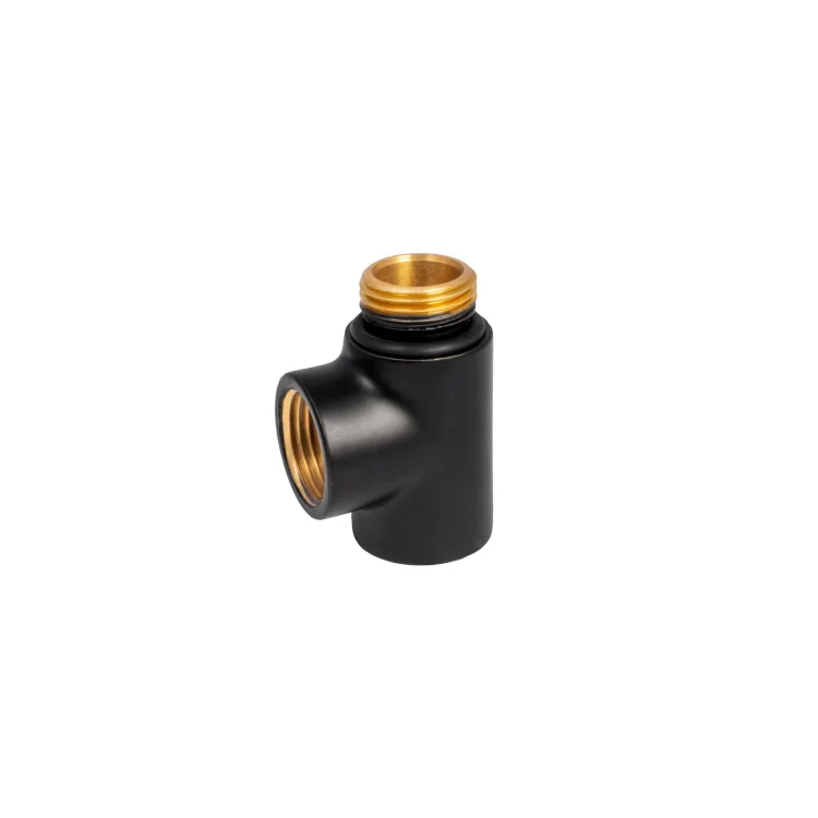 IDMAR Trójnik mosiężny do grzałki 1/2″ czarny; AIMTGCZ.01