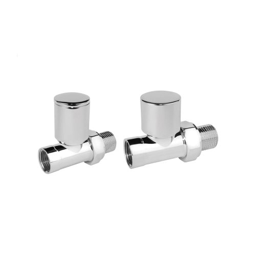 IDMAR Zestaw ozdobny zaworów grzejnikowych prostych 1/2" chrom (regulacyjny + odcinający)-1