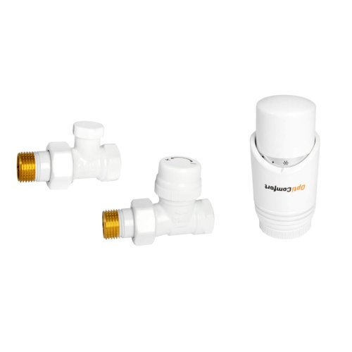 OPTICOMFORT  Zestaw termostatyczny prosty biały; OPTZZTPB.408