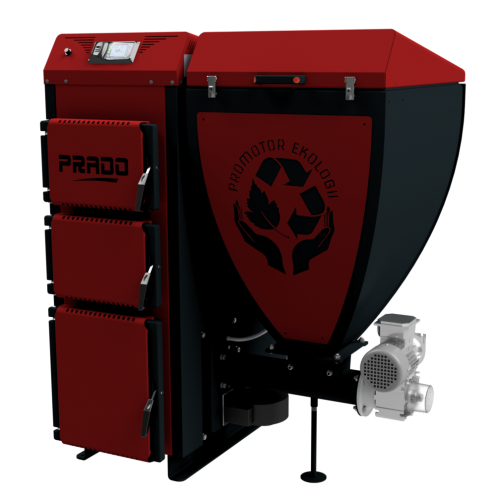 TERMO-TECH Ekologiczny  kocioł 5 klasy PRADO 12kW z palnikiem retortowym i  podajnikiem z lewej  strony; 001KRS-PRA-012-L0