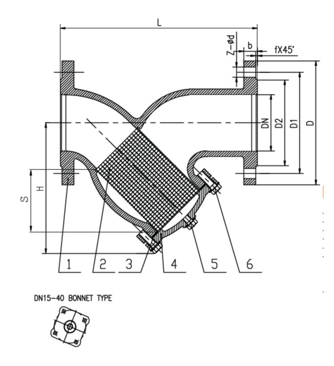 IDMAR Osadnik kołnierzowy DN 125 100 oczek typu "Y" FAF 2500-1