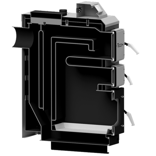 TERMO-TECH Kocioł pelletowy PELL DUO+ 18kW z automatycznym rozpalaniem, wygaszaniem i podajnikiem z prawej strony;  001KRS-PLD-018-0P