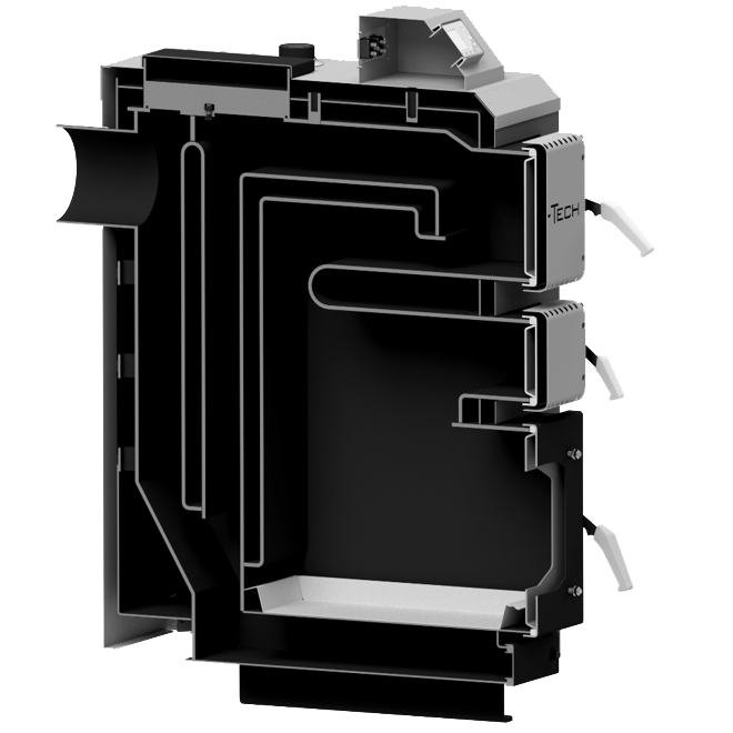 TERMO-TECH Kocioł pelletowy PELL DUO+ 18kW z automatycznym rozpalaniem, wygaszaniem i podajnikiem z prawej strony;  001KRS-PLD-018-0P