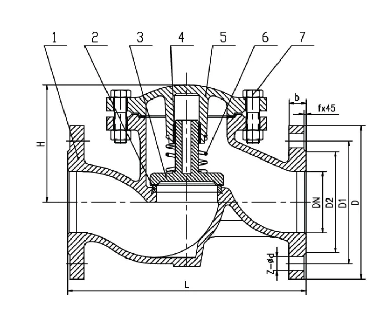 IDMAR Zawór zwrotny grzybkowy kołnierzowy DN80 typ FAF 2250  1.6MPa APF080FAF2250