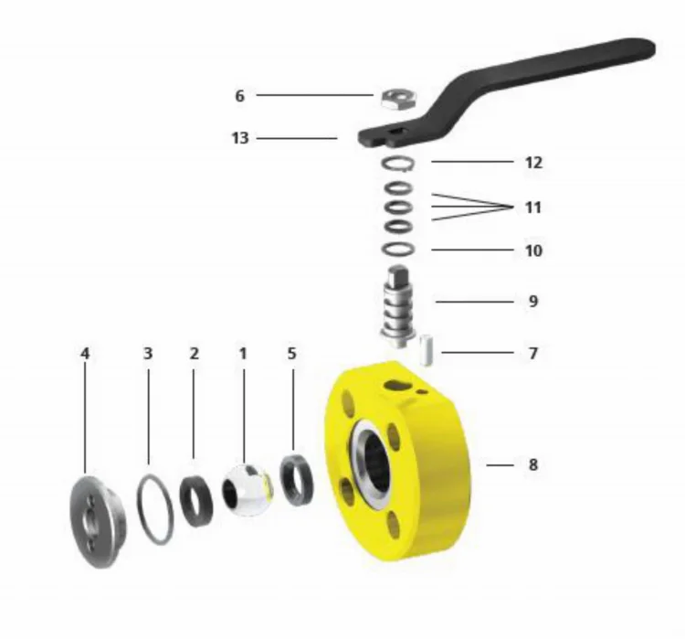 IDMAR Zawór kulowy blokowy do gazu DN25 WK4ag 4.0 MPa otwory gwintowane; APA02500740033