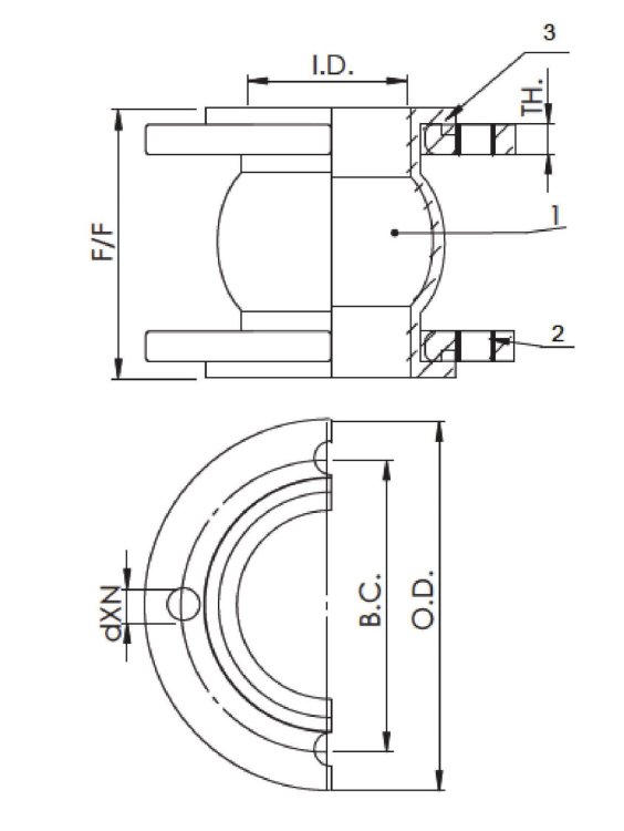 IDMAR Łącznik amortyzacyjny kołnierzowy DN80 typu FAF5000 kompensator; APF080FAF5000