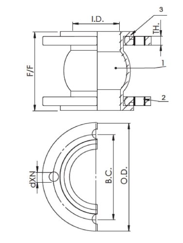 IDMAR Łącznik amortyzacyjny kołnierzowy DN150 typu FAF5000  kompensator; APF150FAF5000