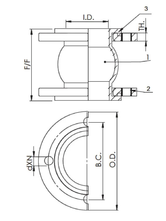 IDMAR Łącznik amortyzacyjny kołnierzowy DN150 typu FAF5000  kompensator; APF150FAF5000