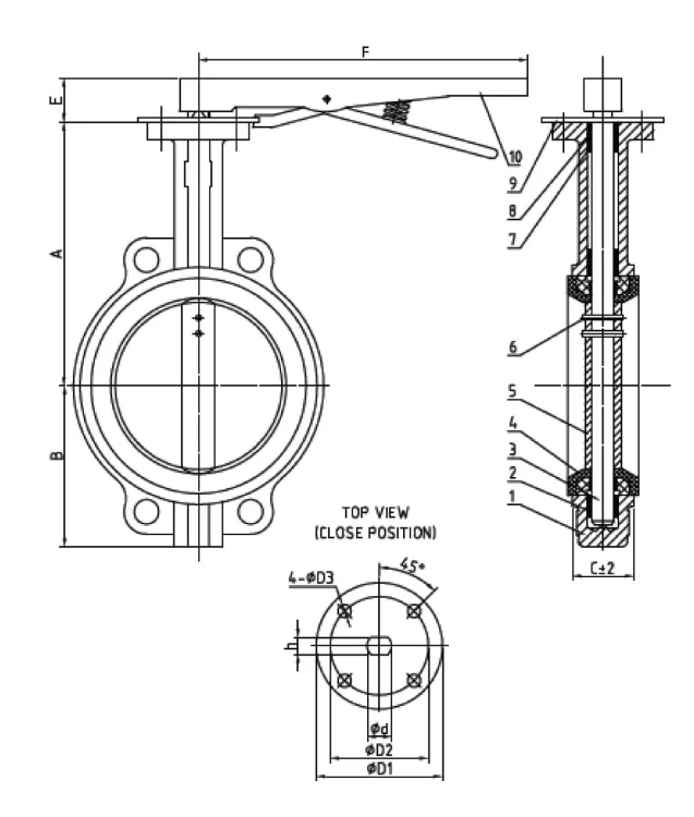 IDMAR Przepustnica żeliwna DN250 WKI1a typ FAF 3500E 1.6MPa; APF250FAF3500E