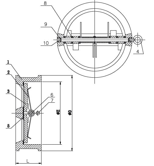 IDMAR Zawór zwrotny motylkowy DN150 typu FAF 2350;  APF150FAF2350