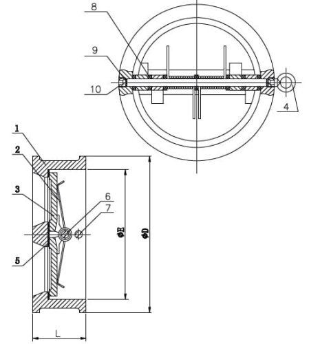 IDMAR Zawór zwrotny motylkowy DN200  typu FAF 2350;  APF200FAF2350