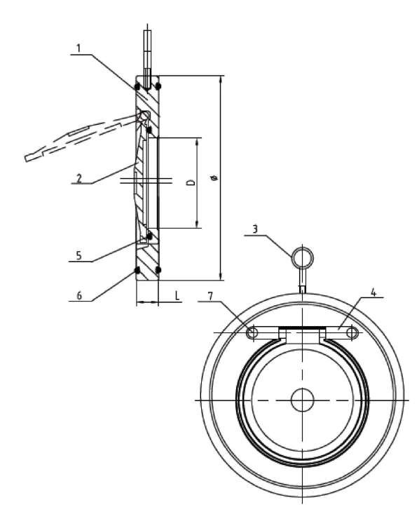 IDMAR Zawór zwrotny klapowy nierdzewny DN150 1.6MPa typ FAF2300 ; APF150FAF2300