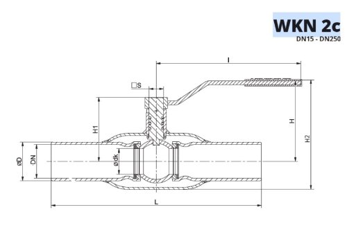 IDMAR Zawór kulowy o zaniżonym przelocie do wspawania do gazu DN20 WKN2c 4.0MPa; APA02000140260